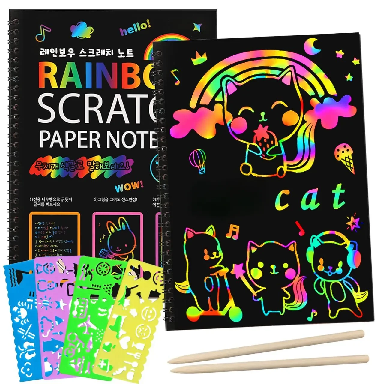 Magic Rainbow Color Scratch Paper Note Books Kids Diy Drawing Toys 26x19cm  Scraping Painting Paper Creative Educational Toys - Drawing Toys -  AliExpress
