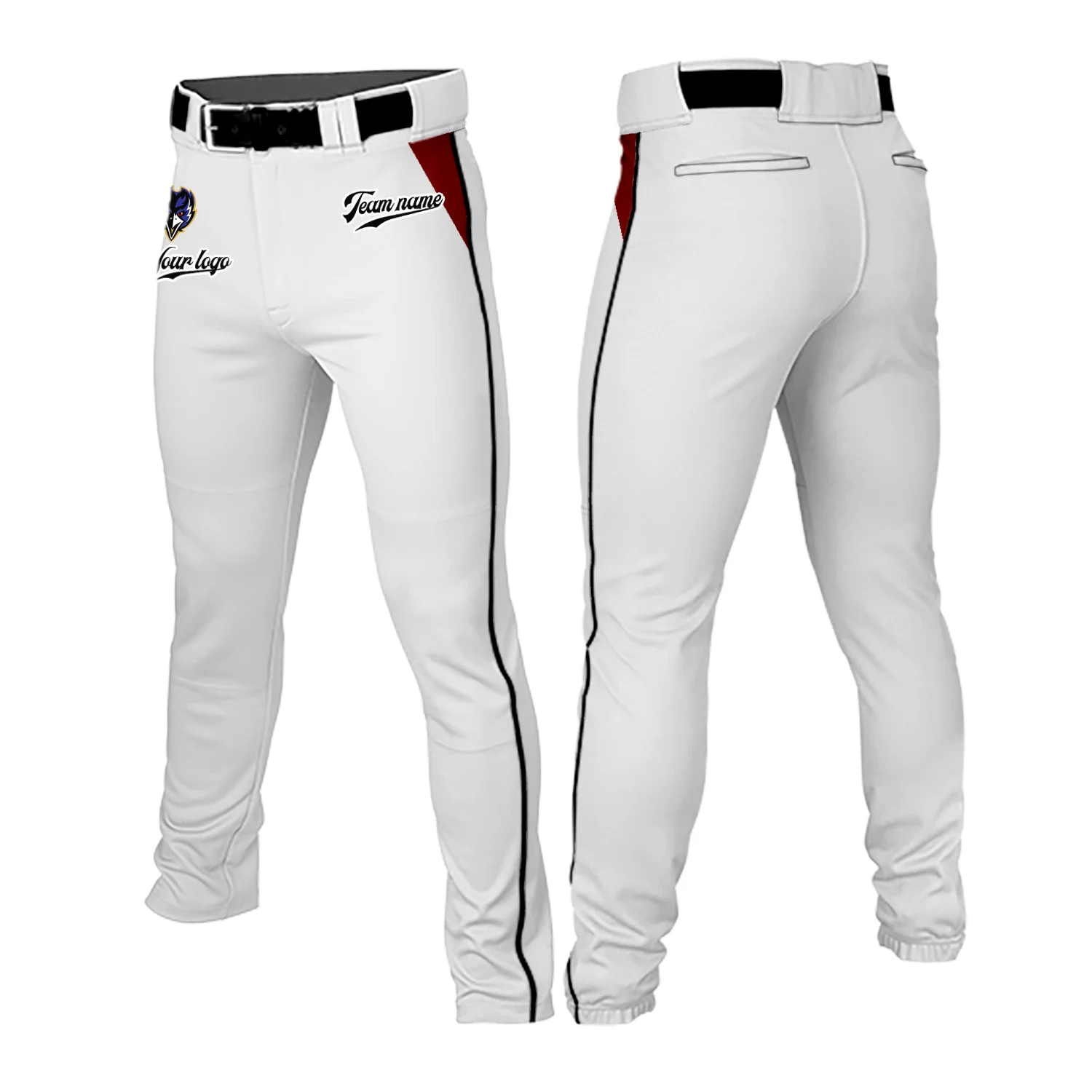Spodnie do baseballa dla mężczyzn młodzieżowych w jednolitym kolorze spodnie treningowe spodnie z kieszeniami wędrówek do biegania