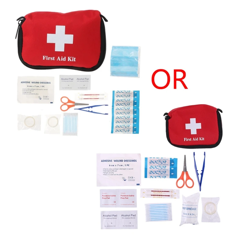 

11 Items/27pcs Travel First Aid Camping Emergency Bag Bandage Band D5QD