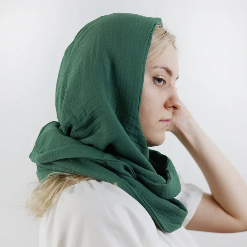 Unisex Scarf Hat Set Neck Wrap 100% Cotton Double Sided Hooded Retro For Men Women Headband Cowl Multifunctional Wrap Infinity Circle