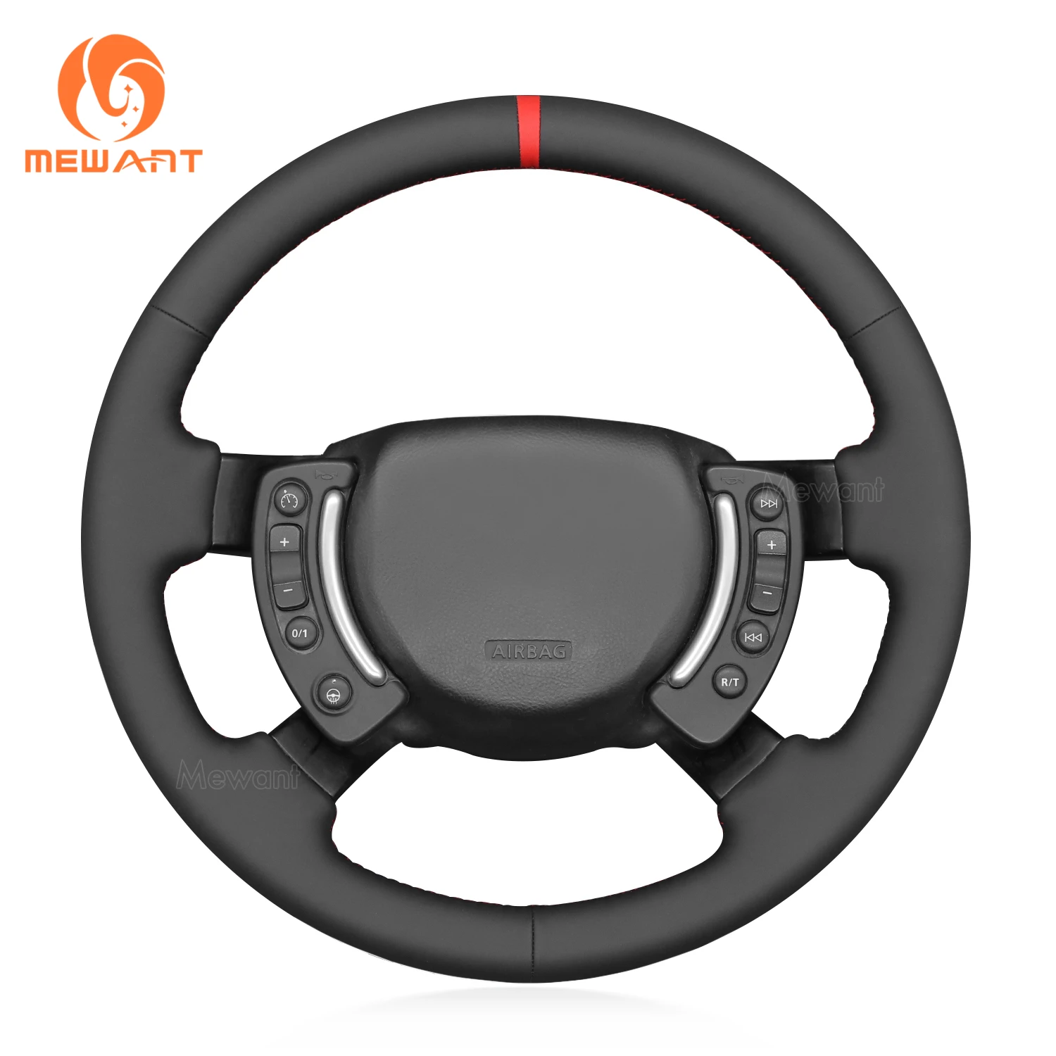 

MEWANT Black Genuine Leather Car Steering Wheel Cover for Land Rover Range Rover III(L322) Range Rover Vogue III(L322)