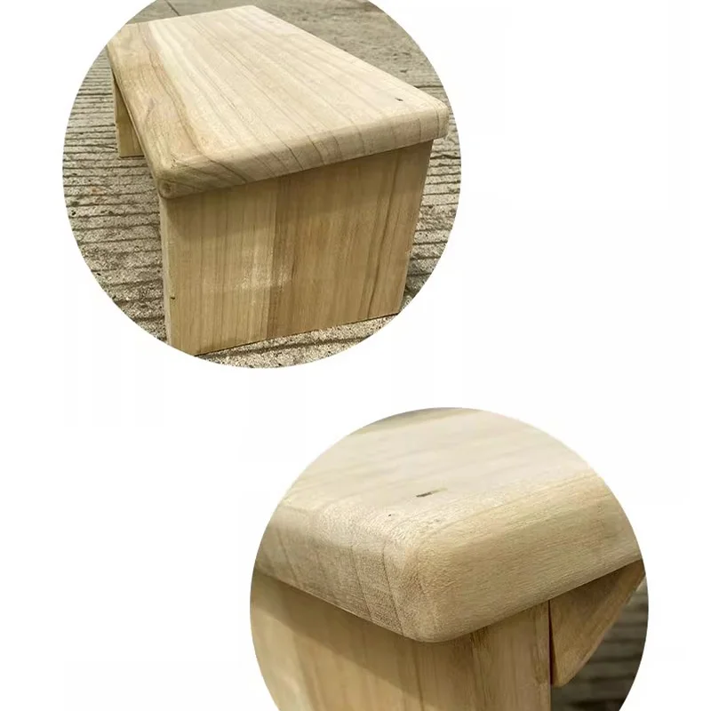 Primitive Handmade Camphorwood Meditation Bench Kneeling Stool,Whole Board Solid Wood, No Splicing