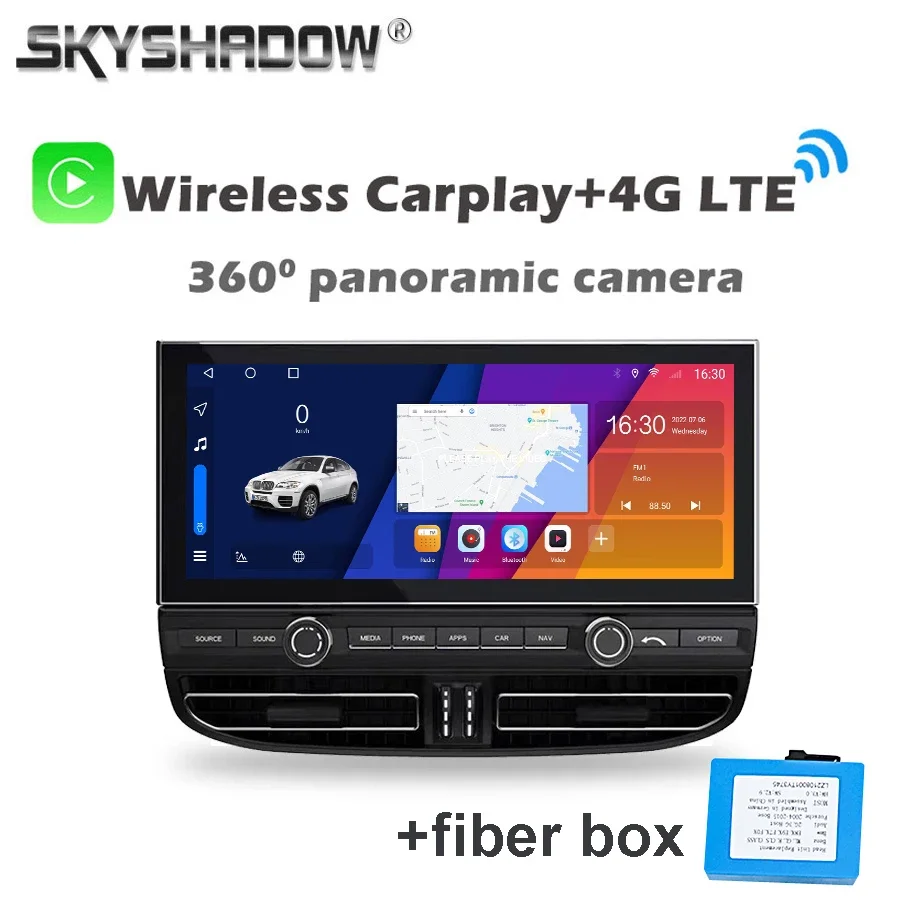 

Blu-ray fiber box 360 8G+256G Carplay Android 13.0 Car DVD Player GPS WIFI Bluetooth 5.0 RDS Radio For Porsche Cayenne 2012-2017