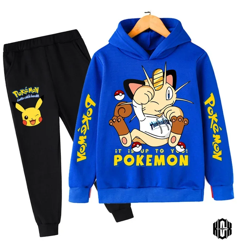 

Boys Pikachu Kids Long Sleeves Outfits Clothing 3-14 Years Children's Sets Baby Boy Casual Pokemon Tracksuit Hoodie + Pants Sets