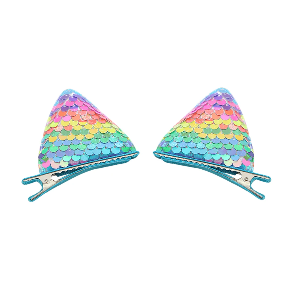 2 Stück glitzernde Katzenohren-Haarspangen für Mädchen, Pailletten-Haarspangen mit Katzenmotiv, Kleinkinder, Tierhaar-Haarspangen, Kinderkostüm, Party-Zubehör – Detail 21