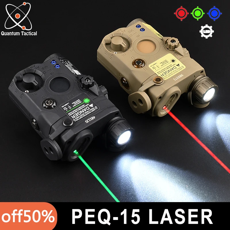 

Tactical AN/PEQ-15 Laser Red Green Blue Dot Sight Strobe White LED Flashlight Hunting AR15 Rifle Airsoft LA-5B PEQ DBAL NO IR