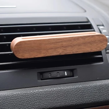 Diffusore di aromi per auto, clip per aromaterapia, decorazione, ciondolo in legno, presa d'aria per auto, diffusore di aromi, scatola di legno, accessori interni