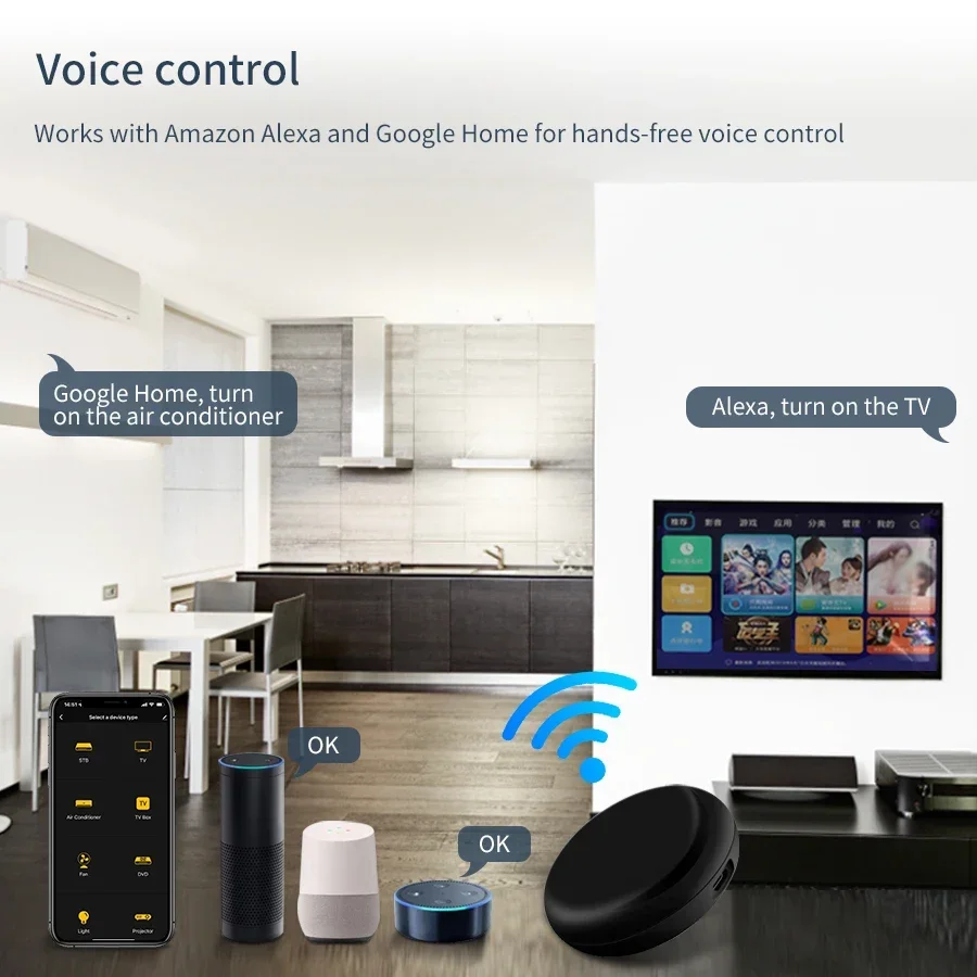 Tuya WiFi Infrared Remote Control Black Mini Portable APP Bluetooth Connection Support Alexa Google Home Smart Voice Control