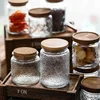 Glass Jars Retro Styles Glass Seal Jars Bamboo Lids Food Candy Tea Storage Containers Honey Pot Nordic Relief Spice Jar Bottles 1