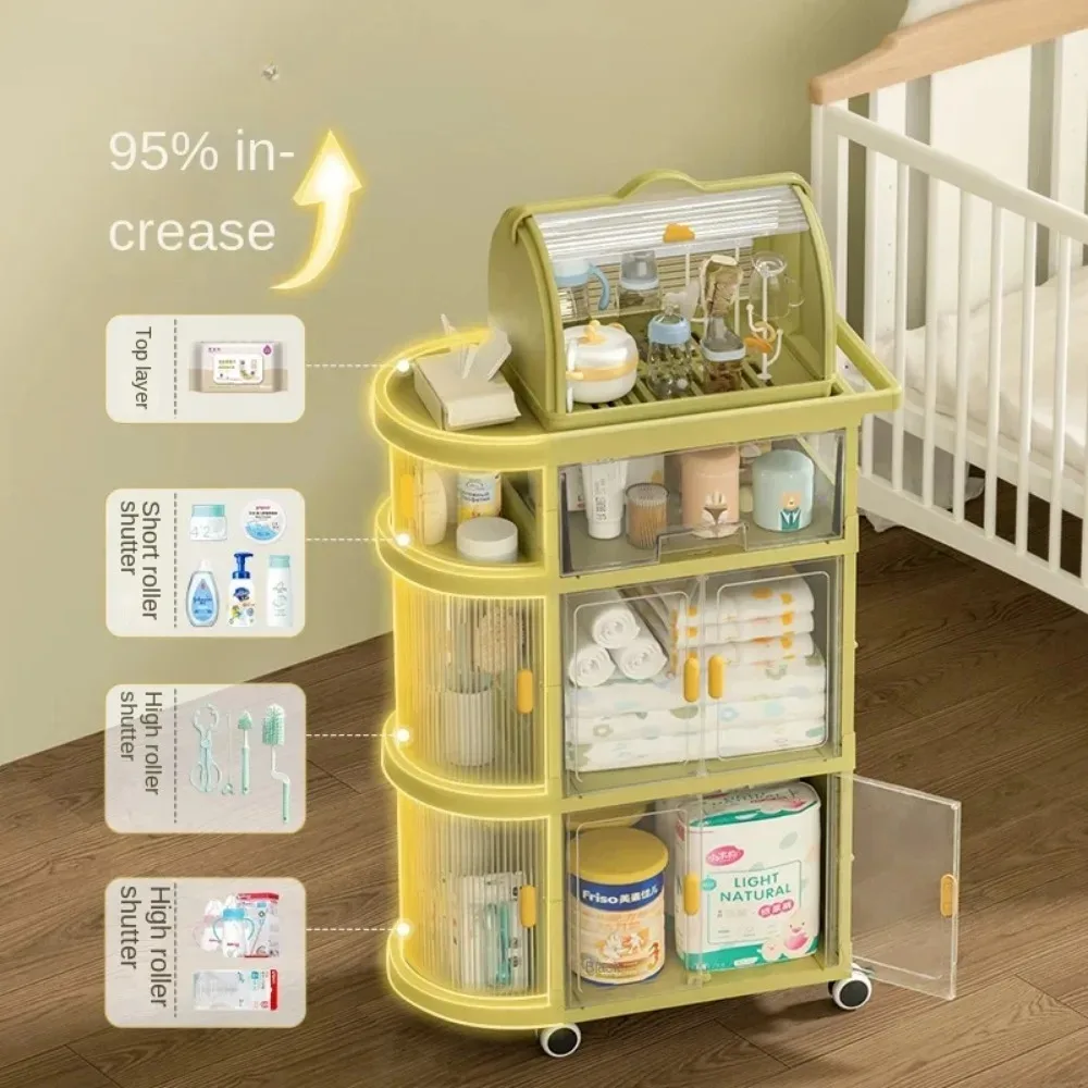 Simple Trolley Rack Baby Supplies Snack Toys Sundries Storage Rack Kitchen Living Room Mobile Multi-Layer Organizerstorage