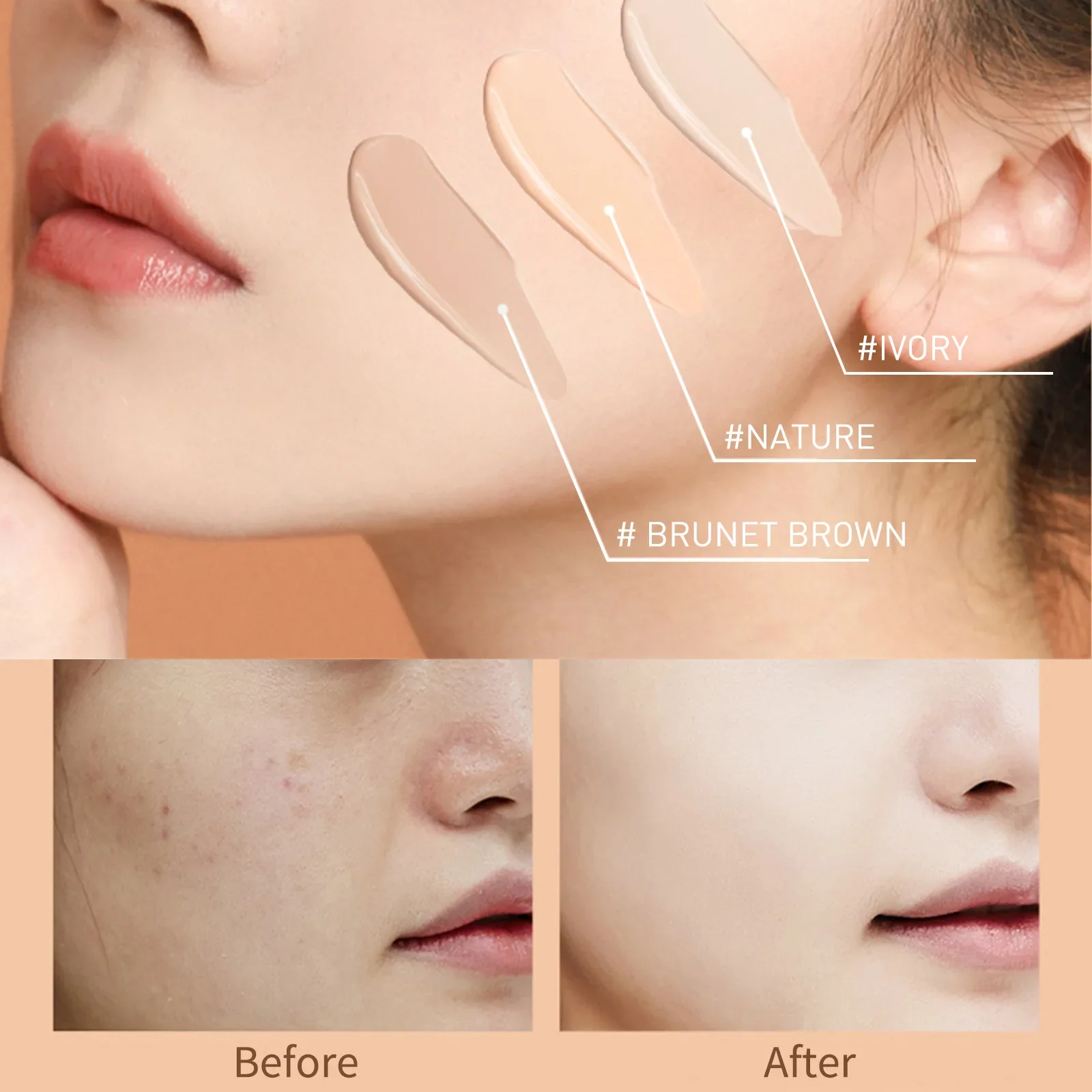30ml Liquid Foundation Concealer Full Coverage Moisturizing Brighten Cream Cover Spot Acne Dark Circles Even Skin Tone Cosmetics 2