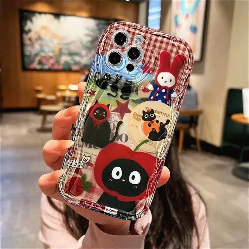 Black Cat Cartoon Design Phone Case