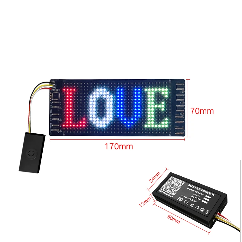 16*32 Pixel RGB Color Flexible LED Display Light Up DJ Equipment Decoration Cloth Hats Bags Insert DIY Flexible Led Screen Sheet