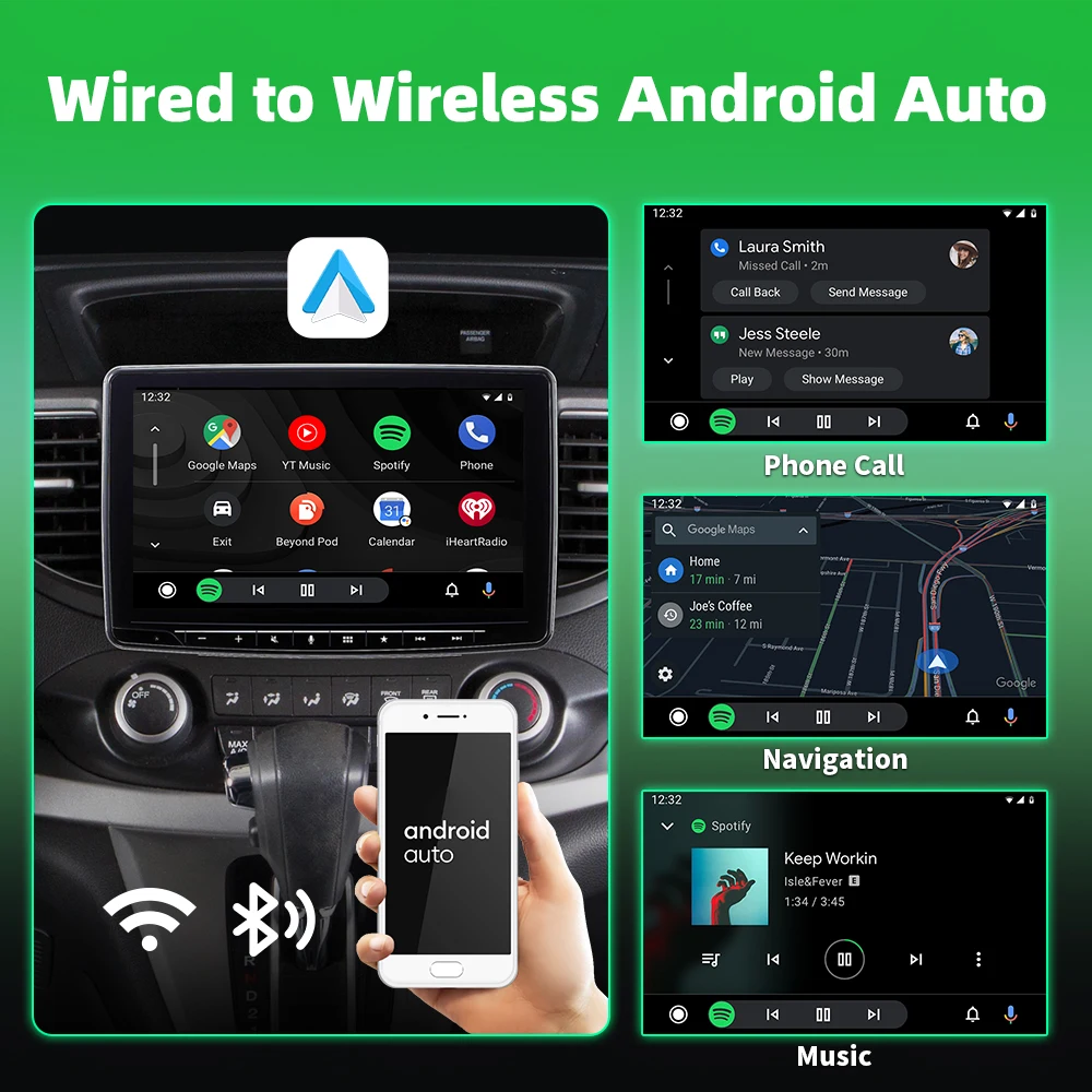 2in1 Wireless CarPlay Dongle Wireless Android Auto Adapter AI Smart Box Car Intelligent Systems For Car With Wired CarPlay