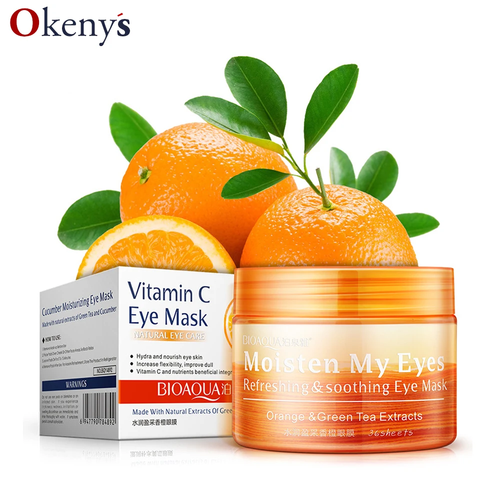80g/36pcs Orange Vitamin C Eyes Masks Liquid Moisturizing Whitening Eye