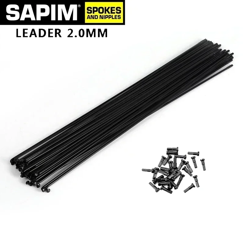 SAPIM Bicycle Spoke 2.0 Round J-shaped Bend/Straight Pull Head 100-310mm Free Choice Comes with Black Copper Cap bicycle spokes