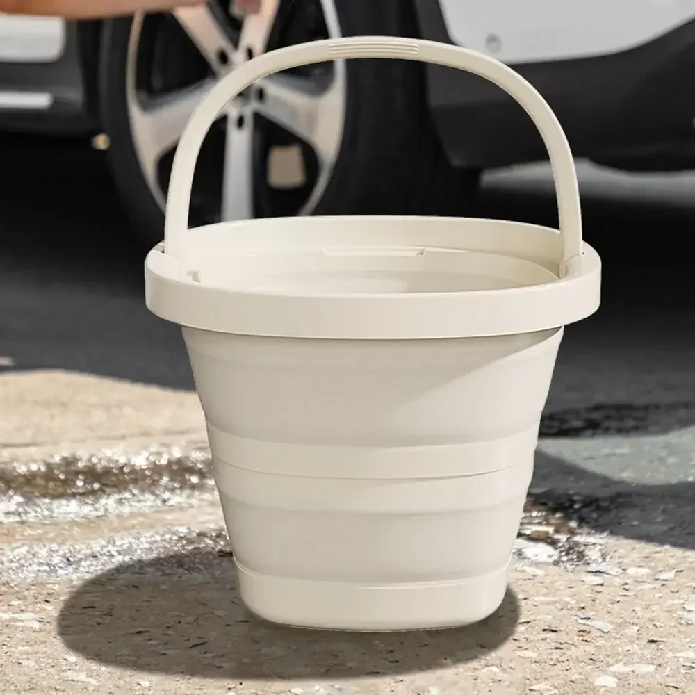 Multifunctional Folding Bucket Space-Saving 5/10L Outdoor Fishing Bucket Portable Compact Collapsible Wash Basin Household