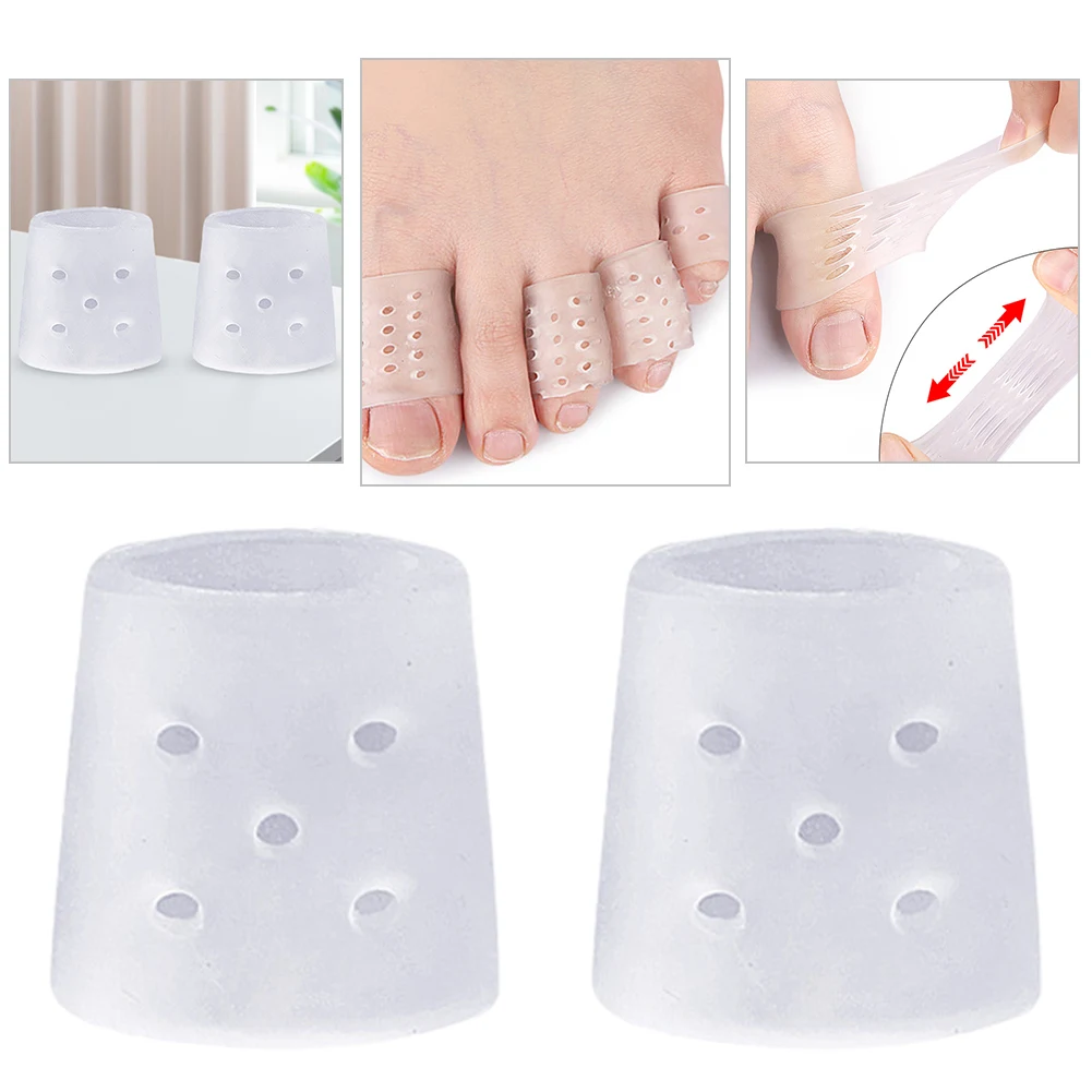 발가락 보호대 탄성 실리콘 발가락 커버, 투명 발가락 튜브, Bunion 옥수수 ..