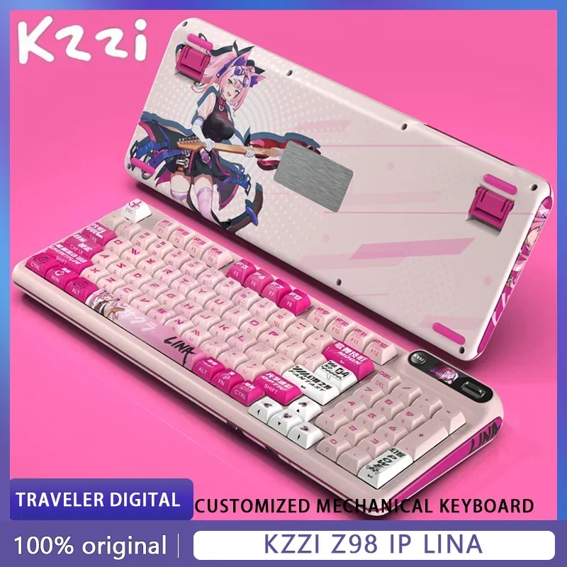 

Kzzi Z98 Ip LINA Mechanical Keyboard Wireless Hot-Swap 2.4g Bluetooth Tri-Mode Keyboard Gaming Keyboard RGB Light USB Gasket