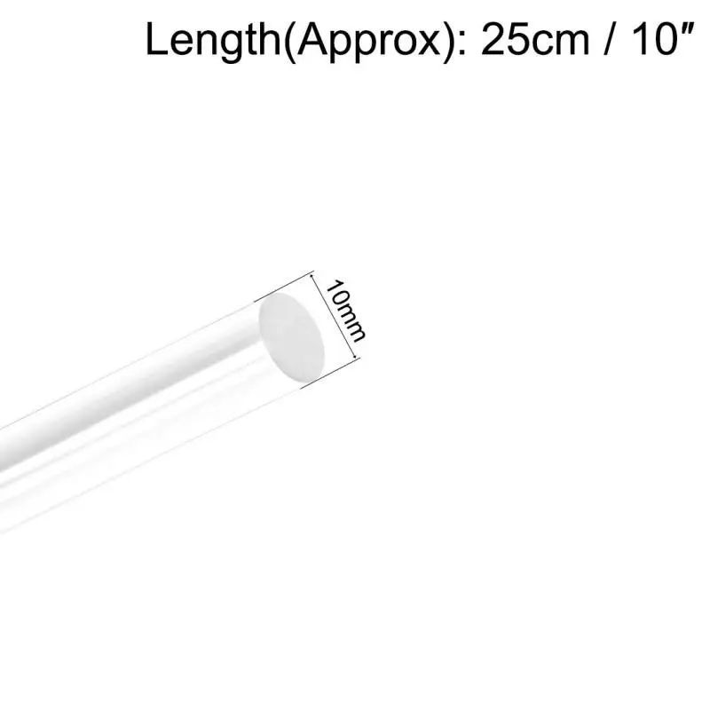 Acrylic Rod 1/5/10pcs 1mm-20mm Diameter x100/200/250/300mm Long Round Perspex Solid Bar