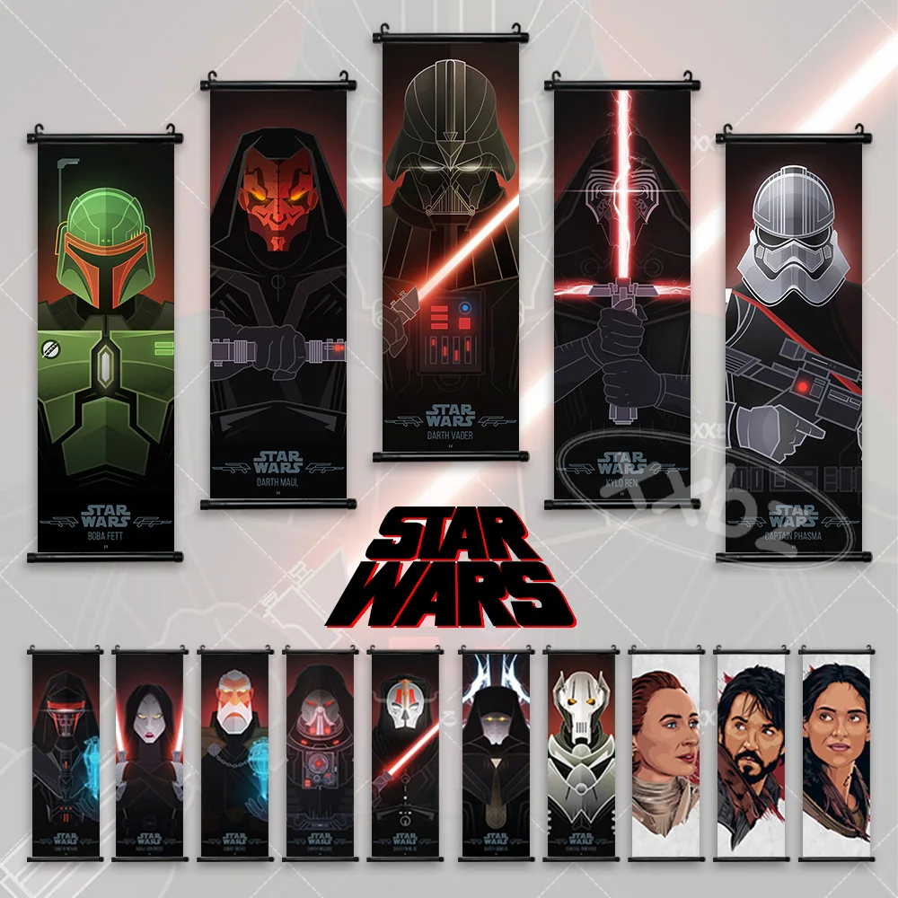 Star Wars Scrolls Picture Wallpaper Luke Skywalker Poster General Leia Organa Hanging Painting The Last Jedi Wall Art Home Decor