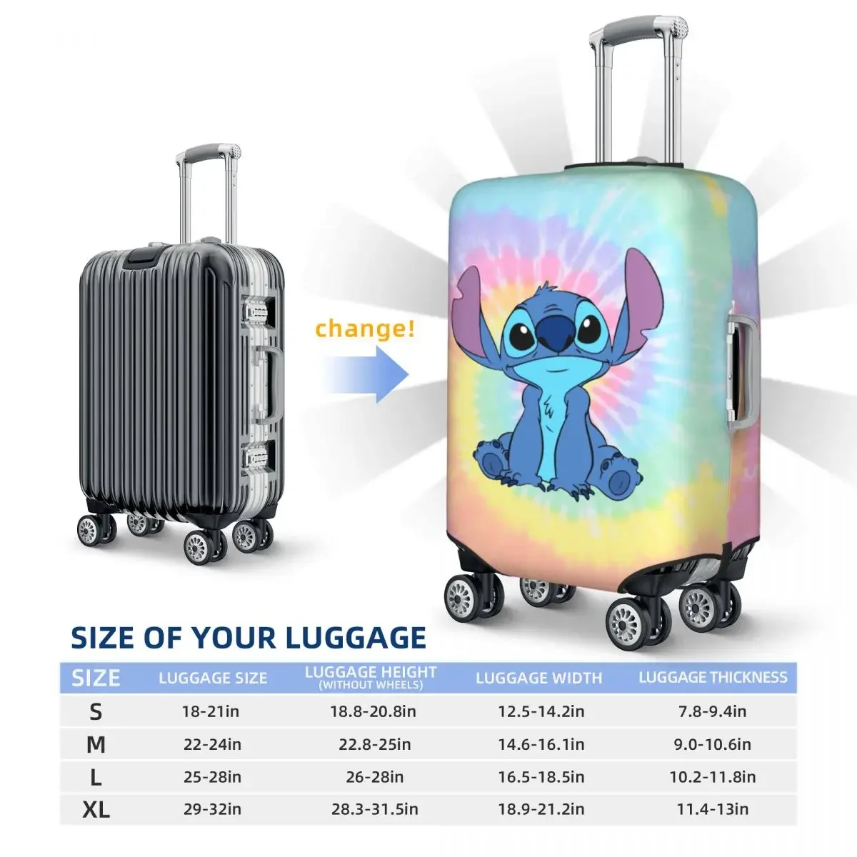 Custom Stitch Suitcase Cover Elastic Travel Luggage Covers for 18-32 inch 6