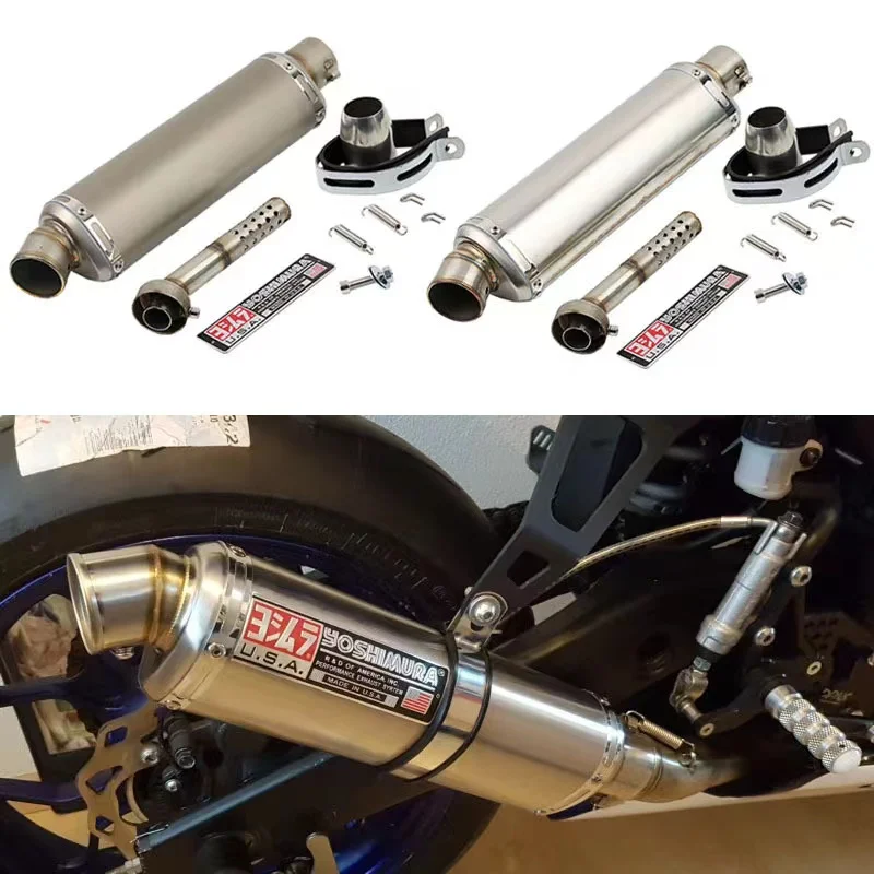 Motorcycle Exhaust Muffler 38-51MM Universal For BMW Yamaha Kawasaki