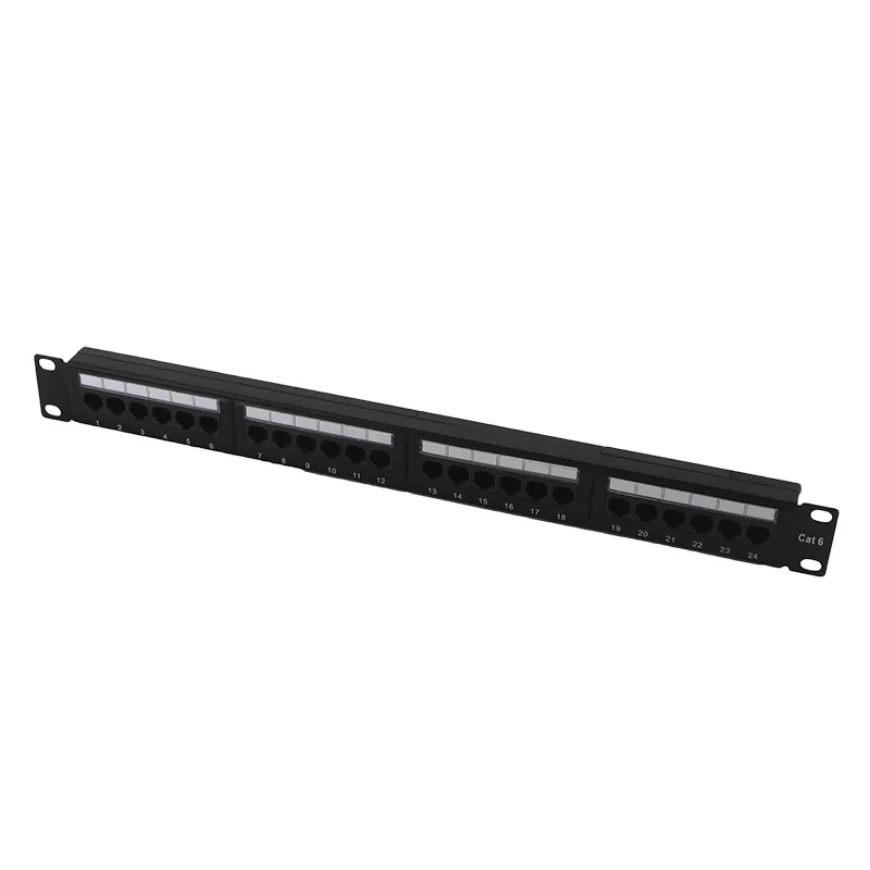 24 Ports UTP Cat 5e/6 Patch Panel Networking RJ45 Ports Fluke Passed 19 inch Rack Mounted without Rear Management Arm