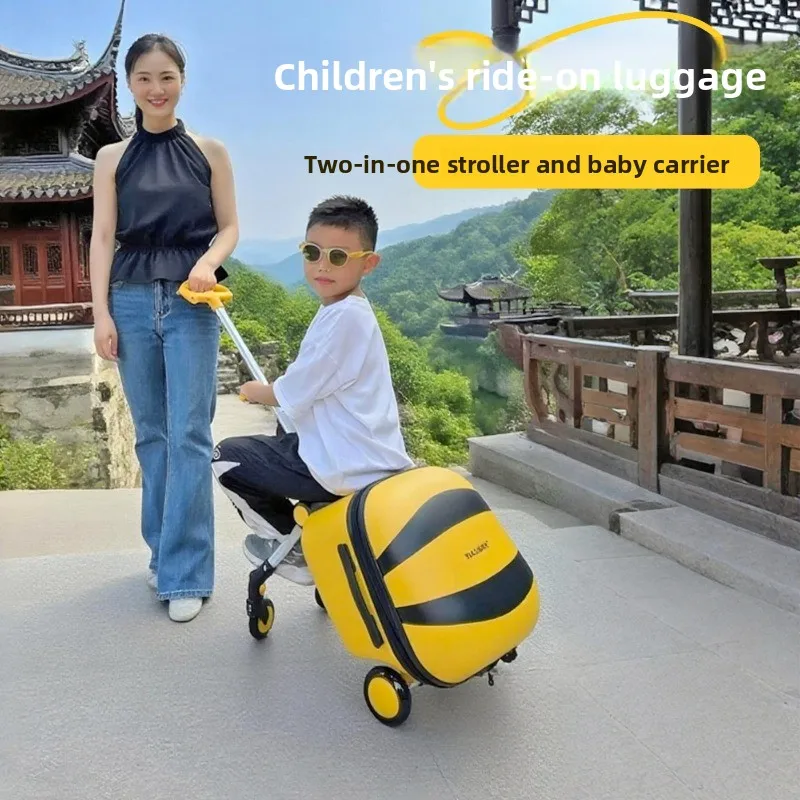2-in-1 여행가방, 어린이 탑승 가능, 용 여행가방,  여행용 가방, 어린이용 캐리어, 접이식 기내용 여행가방