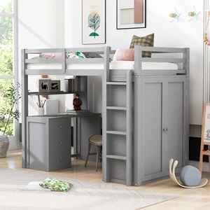 Twin Size House Bed Wood Bed with Drawers (Gray) - Perfect Addition to Kids Room