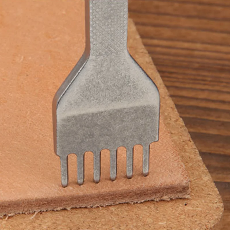 Sourcing Map 4pcs Leather Prong Punch 6mm 1/2/4/6 Prong Diamond Lacing High Carbon Steel Leather Stitching Punch Chisel Hole Punches Punching With 6mm Cutting Mat For Leathercraft Diy - View #14