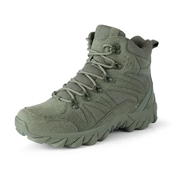 Enhanced Tactical Outdoor Boots - Men's Durable Anti-Wear Rapid Response Hiking and Fishing Footwear - 45 (Military green)
