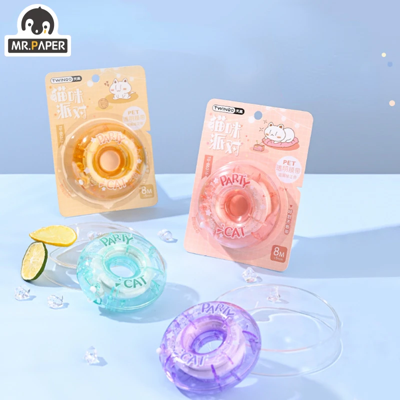 

Mr. Paper 4 Style Circle Shaped Cute Cat Correction Tape Cartoon Girl Heart Student Kawaii School Supplies Stationery