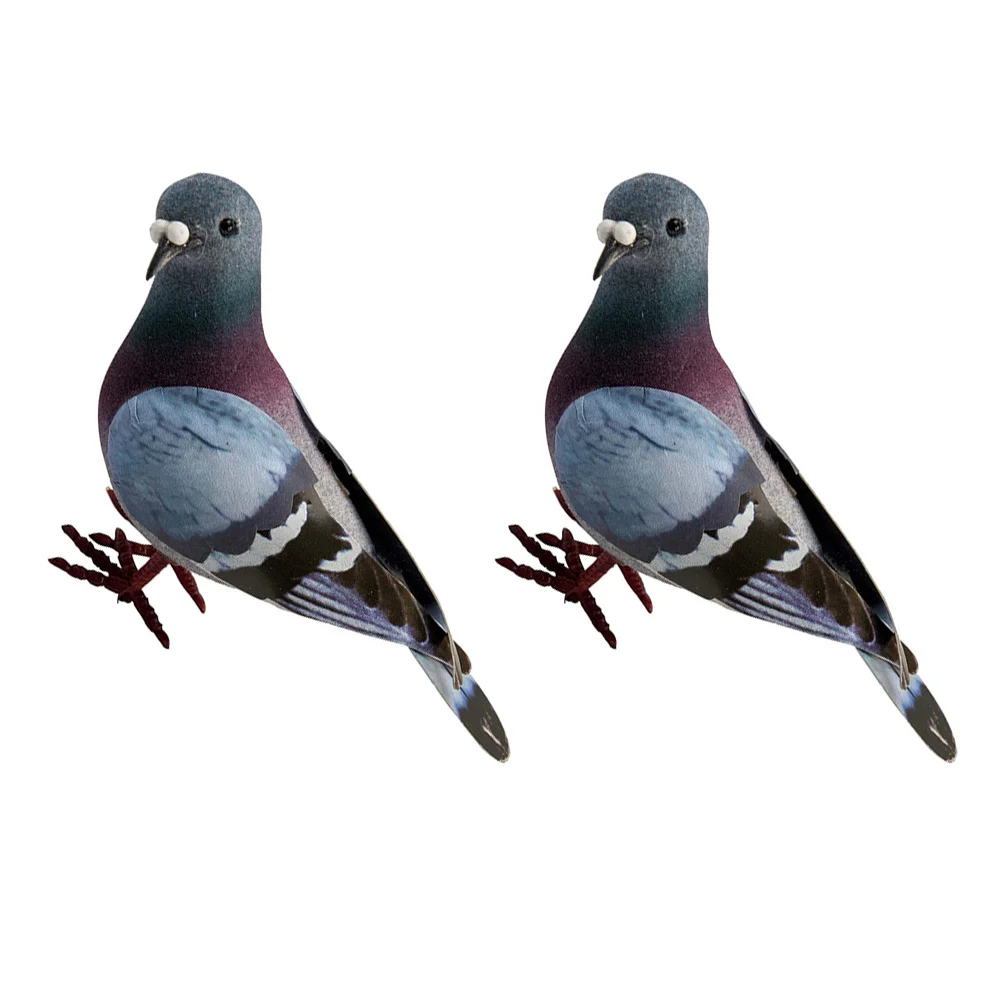 

2 Pcs Foams Pigeons Miniature Dove Statue Home Decor Outdoor Figures Garden Lawn Bird Statues Decorations Prop