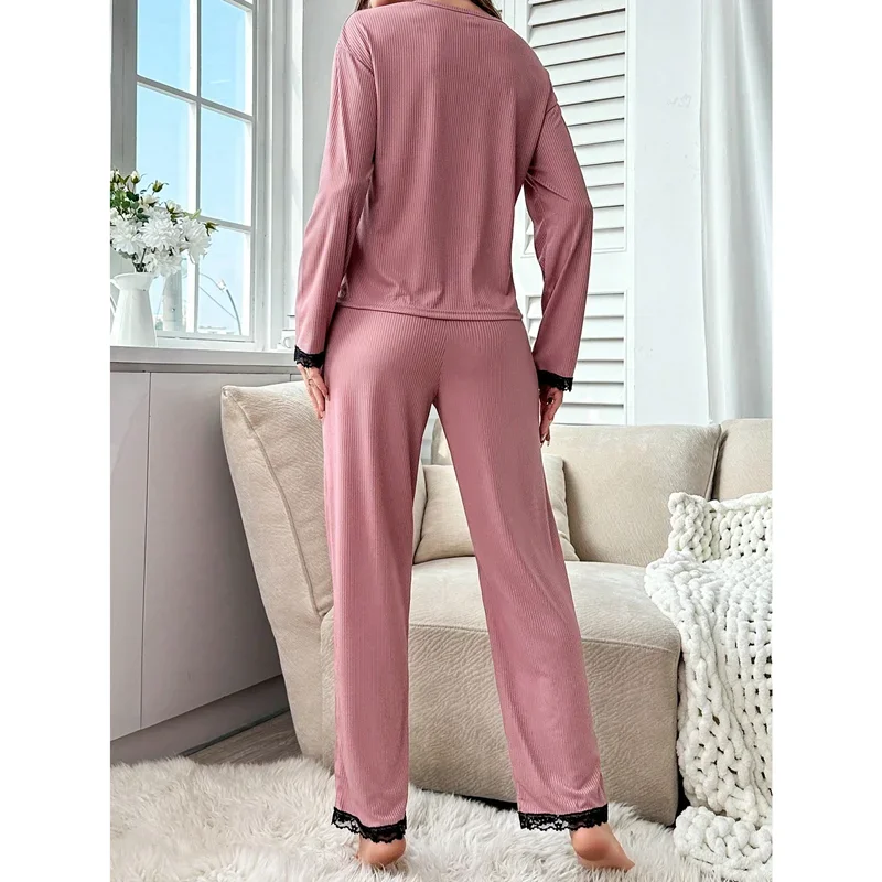 Autumn Winter Pajamas for Women Long Sleeves Milk Silk Pajama Solid Sleepwear Female Soft Loungewear