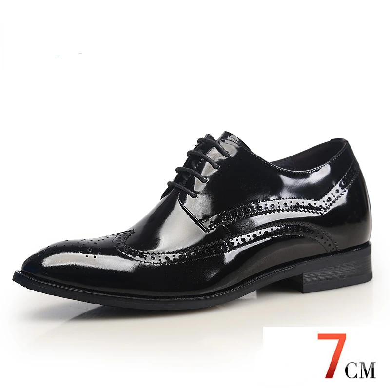 

Мужские туфли, увеличивающие рост, деловые, с острым носком, мужские деловые кожаные туфли, обувь с невидимой внутренней подкладкой, увеличивающая рост 7 см