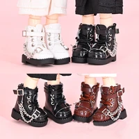 Ob11 Doll Locomotive Style Leather High Top Shoes Doll Casual Shoes With Shoelace For Penny, YMY, Ob11, Obitsu 11, Holala, Gcc 1