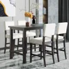 5 Piece Dining Table Set for 4,Counter Height Kitchen Table Set and 4 Cushioned Chairs for 4 Persons Dining Room Table Set 1