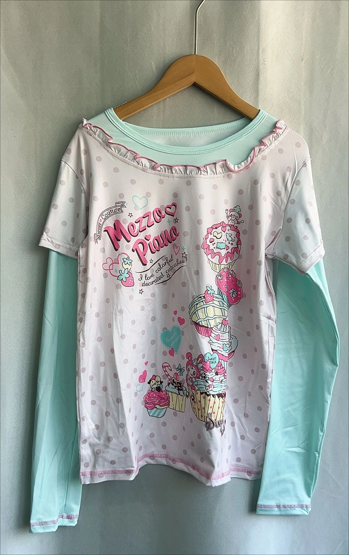 ตัวเลือกสินค้า เสื้อยืดผู้หญิงลาย Polka Dot น่ารัก Kawaii
