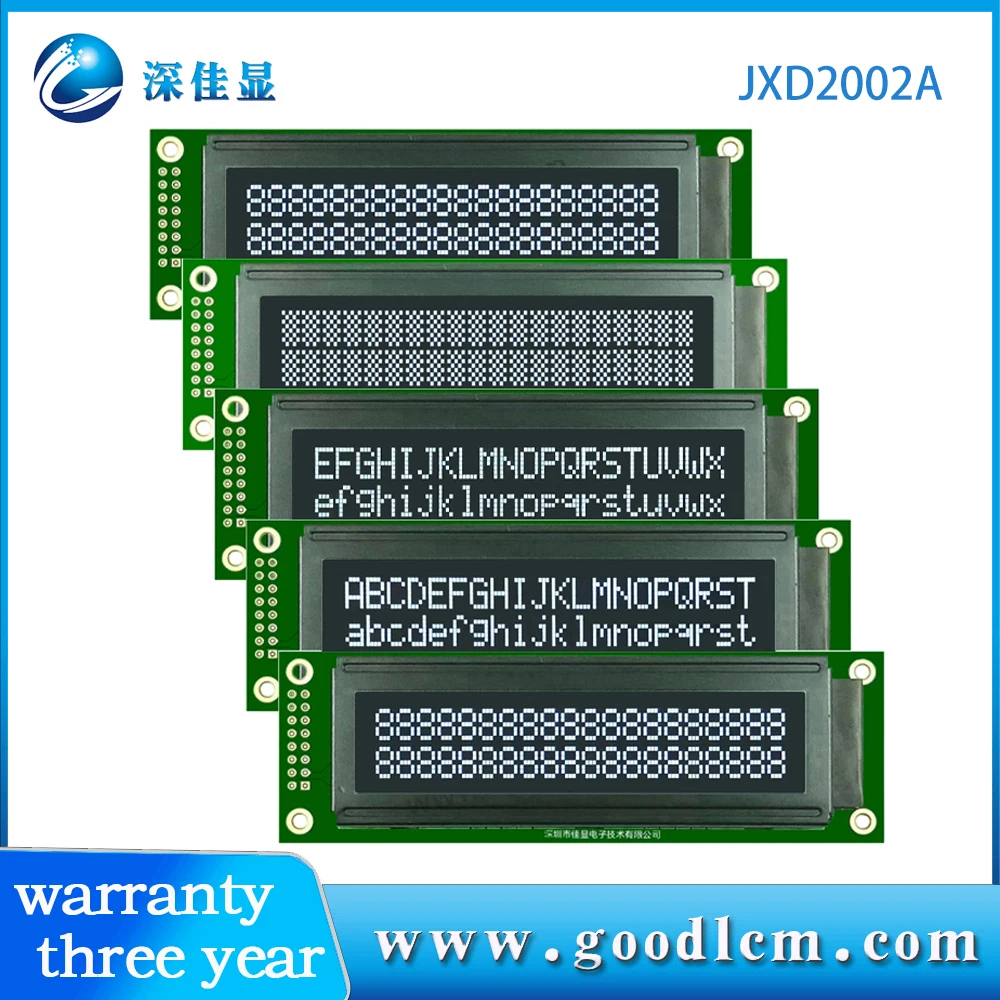 2002A character LCD Display module 20 * 02lcm LCD module HD44780 or ST7066 drive VA black background white characters