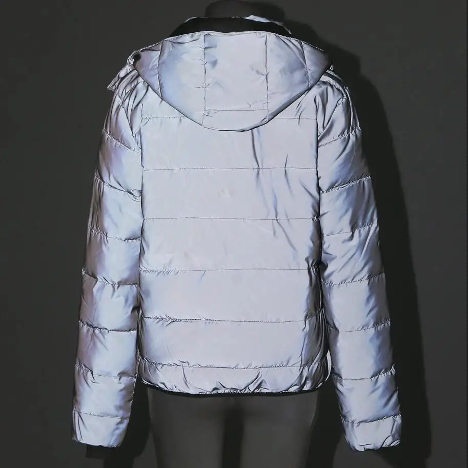 Reflective Winter Jacket Men Women Warm Coat Casual Parka Detachable Hooded Jackets Night Road Safety Outerwear sweatshirt jacket,down jacket,puffer jacket,cotton jacket,parka coat,parkas coat,men bomber jacket