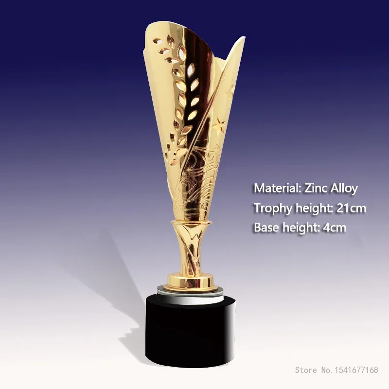Customized Gold Plated Trophy, Cup Award Trophies, Free Customized Champion Ceremony Competition Craft Souvenir Team Sports, 1Pc