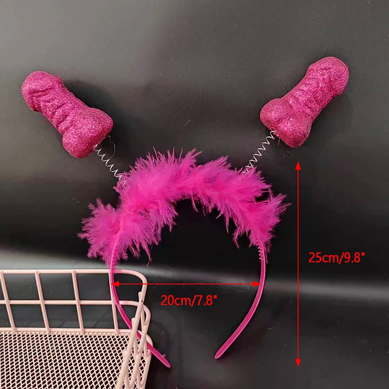 Fascia per addio al nubilato Fascia per capelli sexy con piume rosse e rosa Sposa per essere addio al nubilato Decorazione per foto di addio al nubilato felice - immagine 5