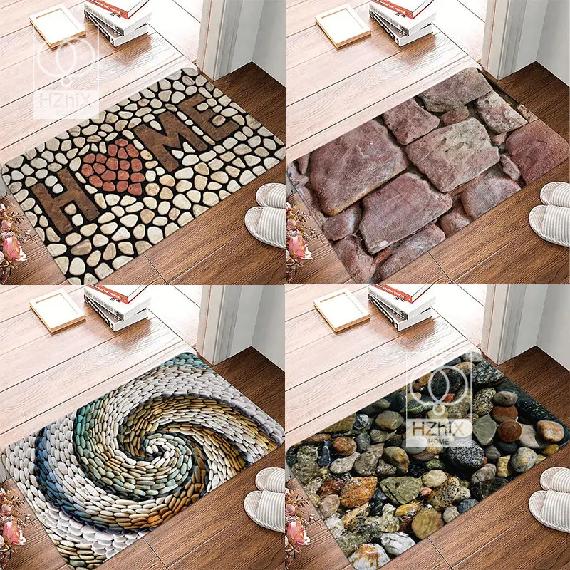 

3D Cobblestone Entrance Door Mats Bathroom Balcony Anti-slip Area Rugs Kitchen Hallway Home Decor Welcome Carpet Living Room
