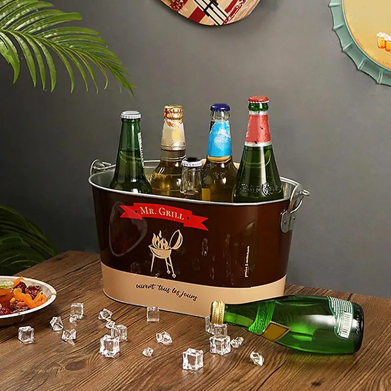 Ice Bucket Stainless Steel Ice Bucket Portable Insulated With Lid Hotel Wine Champagne Whiskey Beverage Beer Tools
