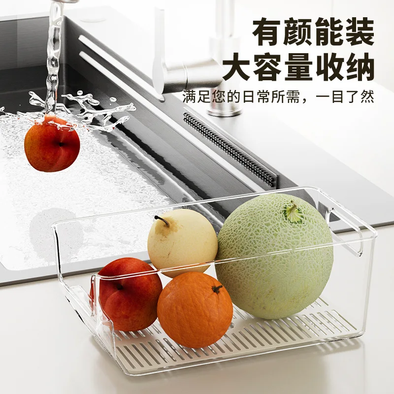 Transparent refrigerator storage box food grade household drawer kitchen storage special drink egg vegetable drain box 3