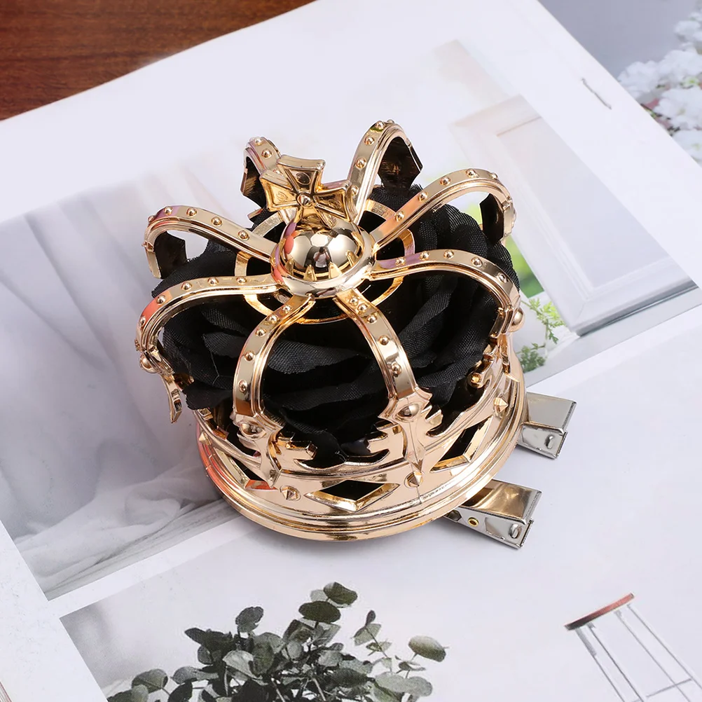 2 Pcs Girl Halloween Crown Hair Clip Bride Tiara Plastic Girls Party Accessories