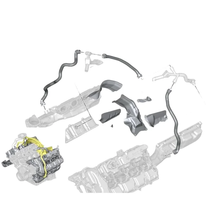 3PCS BMW X5 M E70 X6 M E71 용 새 엔진 크랭크케이스 브리더 호스, 벤트 배기 파이프 CYL 1-4 1157589989 11157595188 11157589992