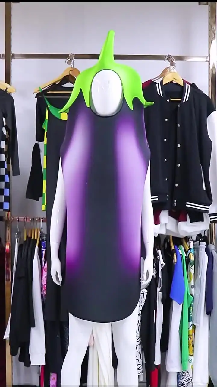 Costume D'Aubergine Pour Halloween - Déguisement Légume Adulte Drôle - Pour Fête, Cosplay, Farce - Taille Unique (environ 131x74 Cm)