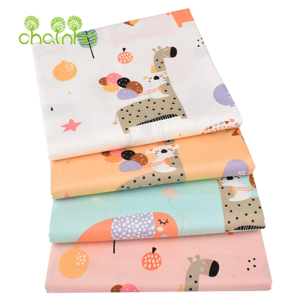 Chainho,Printed Twill Weave Cotton Fabric,DIY Sewing Quilting Material,Patchwork Cloth,Cartoon Series,2 Specification,15C294